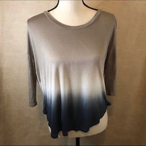 Young Fabulous & Broke Split Back Ombré Mesh Top